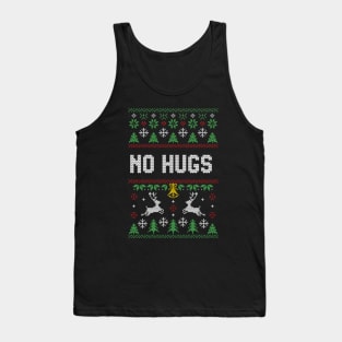 Funny Introvert No Hugs Ugly Christmas Sweater Tank Top